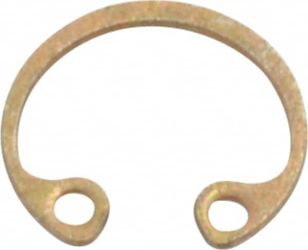 Rotor Clip - 0.015" Thick, Zinc Yellow Dichromate Finish, Steel Snap Internal Retaining Ring - 0.02" Groove Width, 0.009" Groove Depth, 0.268" Groove Diam, Grade 1060-1090 - Americas Industrial Supply