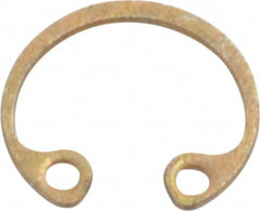 Rotor Clip - 0.015" Thick, Zinc Yellow Dichromate Finish, Steel Snap Internal Retaining Ring - 0.02" Groove Width, 0.009" Groove Depth, 0.268" Groove Diam, Grade 1060-1090 - Americas Industrial Supply