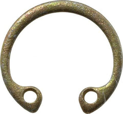 Rotor Clip - 0.025" Thick, Zinc Yellow Dichromate Finish, Steel Snap Internal Retaining Ring - 0.029" Groove Width, 0.011" Groove Depth, 0.397" Groove Diam, Grade 1060-1090 - Americas Industrial Supply