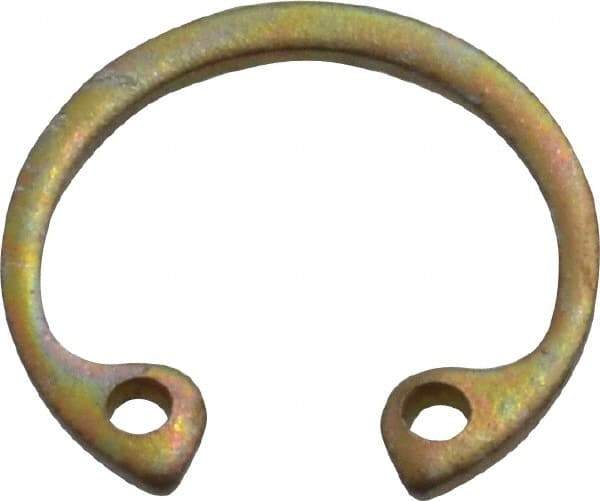 Rotor Clip - 0.035" Thick, Zinc Yellow Dichromate Finish, Steel Snap Internal Retaining Ring - 0.039" Groove Width, 0.015" Groove Depth, 0.53" Groove Diam, Grade 1060-1090 - Americas Industrial Supply