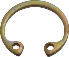 Rotor Clip - 0.035" Thick, Zinc Yellow Dichromate Finish, Steel Snap Internal Retaining Ring - 0.039" Groove Width, 0.015" Groove Depth, 0.53" Groove Diam, Grade 1060-1090 - Americas Industrial Supply
