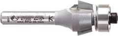 Amana Tool - 5/8" Cut Diam, 9/32" Length of Cut, 2 Flute Chamfer Edge Profile Router Bit - Carbide-Tipped, 1/4" Shank Diam, 2-3/32" OAL, Uncoated - Americas Industrial Supply