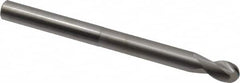 SGS - 1/2" Diam, 5/8" LOC, 2 Flute Solid Carbide Ball End Mill - Uncoated, Single End, 6" OAL, 1/2" Shank Diam, Spiral Flute - Americas Industrial Supply