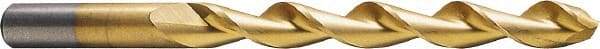 Cleveland - #25 118° High Speed Steel Jobber Drill - TiN Finish, Right Hand Cut, Parabolic Flute, Straight Shank, 3" OAL, Notched Point - Americas Industrial Supply