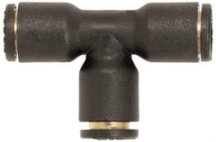 Coilhose Pneumatics - 1/4" OD, Glass Reinforced Nylon Push-to-Connect Union Tee - 225 Max psi, Tube to Tube - Americas Industrial Supply