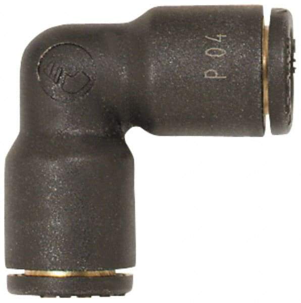Coilhose Pneumatics - 1/2" OD, Glass Reinforced Nylon Push-to-Connect Union Elbow - 225 Max psi, Black - Americas Industrial Supply