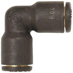 Coilhose Pneumatics - 1/2" OD, Glass Reinforced Nylon Push-to-Connect Union Elbow - 225 Max psi, Black - Americas Industrial Supply