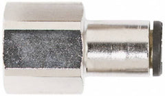 Coilhose Pneumatics - 1/4" OD, 1/8 NPT, Glass Reinforced Nylon/Nickel Plated Brass Push-to-Connect Female Connector - 225 Max psi - Americas Industrial Supply