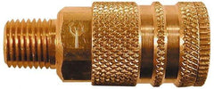 Coilhose Pneumatics - 1/8 Male NPT Industrial/Acme Pneumatic Hose Coupler (Six Ball) - Brass, 1/4" Body Diam - Americas Industrial Supply