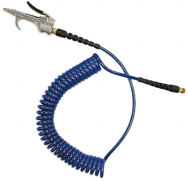 Coilhose Pneumatics - 3/16" ID Hose & Blow Gun Assembly - 15' Long Hose, 1/4" Inlet, MPT Thread - Americas Industrial Supply