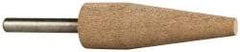 Cratex - 3/4" Head Diam x 2-1/2" Thickness, A1, Cone End, Aluminum Oxide Mounted Point - Fine Grade, 120 Grit, 13,120 RPM - Americas Industrial Supply