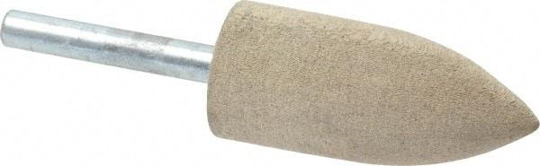 Cratex - 7/8" Head Diam x 2" Thickness, A11, Pointed Tree End, Aluminum Oxide Mounted Point - Fine Grade, 120 Grit, 12,000 RPM - Americas Industrial Supply