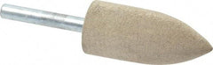 Cratex - 7/8" Head Diam x 2" Thickness, A11, Pointed Tree End, Aluminum Oxide Mounted Point - Fine Grade, 120 Grit, 12,000 RPM - Americas Industrial Supply