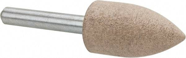 Cratex - 11/16" Head Diam x 1-1/4" Thickness, A12, Pointed Tree End, Aluminum Oxide Mounted Point - Fine Grade, 120 Grit, 27,370 RPM - Americas Industrial Supply