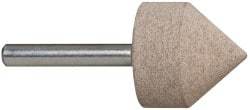 Cratex - 1-1/8" Head Diam x 1-1/8" Thickness, A13, Pointed Cylinder End, Aluminum Oxide Mounted Point - Medium Grade, 80 Grit, 25,500 RPM - Americas Industrial Supply