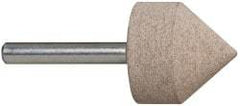 Cratex - 1-1/8" Head Diam x 1-1/8" Thickness, A13, Pointed Cylinder End, Aluminum Oxide Mounted Point - Medium Grade, 80 Grit, 25,500 RPM - Americas Industrial Supply