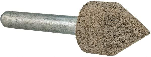 Cratex - 11/16" Head Diam x 7/8" Thickness, A14, Pointed Cylinder End, Aluminum Oxide Mounted Point - Medium Grade, 80 Grit, 30,750 RPM - Americas Industrial Supply