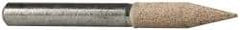 Cratex - 1/4" Head Diam x 1-1/16" Thickness, A15, Pointed Cylinder End, Aluminum Oxide Mounted Point - Medium Grade, 80 Grit, 34,500 RPM - Americas Industrial Supply
