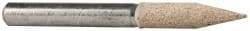 Cratex - 1/4" Head Diam x 1-1/16" Thickness, A15, Pointed Cylinder End, Aluminum Oxide Mounted Point - Fine Grade, 120 Grit, 34,500 RPM - Americas Industrial Supply