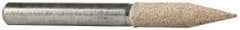 Cratex - 1/4" Head Diam x 1-1/16" Thickness, A15, Pointed Cylinder End, Aluminum Oxide Mounted Point - Fine Grade, 120 Grit, 34,500 RPM - Americas Industrial Supply