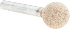 Cratex - 5/8" Head Diam x 5/8" Thickness, A26, Ball End, Aluminum Oxide Mounted Point - Medium Grade, 80 Grit, 35,250 RPM - Americas Industrial Supply