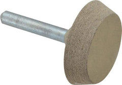 Cratex - 1-1/2" Head Diam x 3/8" Thickness, A34, Flat Cone End, Aluminum Oxide Mounted Point - Medium Grade, 80 Grit, 25,470 RPM - Americas Industrial Supply