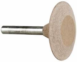 Cratex - 1-5/8" Head Diam x 3/8" Thickness, A36, Wheel Tapered Edge End, Aluminum Oxide Mounted Point - Fine Grade, 120 Grit, 23,520 RPM - Americas Industrial Supply