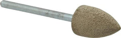 Cratex - 1/2" Head Diam x 3/4" Thickness, B42, Pointed End, Aluminum Oxide Mounted Point - Medium Grade, 80 Grit, 17,620 RPM - Americas Industrial Supply