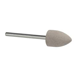 Cratex - 1/2" Head Diam x 3/4" Thickness, B42, Pointed End, Aluminum Oxide Mounted Point - Fine Grade, 120 Grit, 17,620 RPM - Americas Industrial Supply