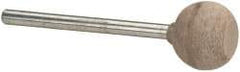 Cratex - 1/2" Head Diam x 3/8" Thickness, B62, Wheel Radius Edge End, Aluminum Oxide Mounted Point - Fine Grade, 120 Grit, 19,500 RPM - Americas Industrial Supply