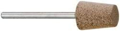 Cratex - 1/2" Head Diam x 5/8" Thickness, B91, Flat Cone End, Aluminum Oxide Mounted Point - Fine Grade, 120 Grit, 16,870 RPM - Americas Industrial Supply