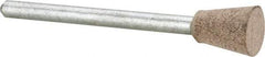 Cratex - 5/16" Head Diam x 3/8" Thickness, B104, Inverted Cone Flat End, Aluminum Oxide Mounted Point - Fine Grade, 120 Grit, 28,870 RPM - Americas Industrial Supply