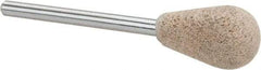 Cratex - 7/16" Head Diam x 11/16" Thickness, B111, Inverted Cone Radius End, Aluminum Oxide Mounted Point - Medium Grade, 80 Grit, 17,620 RPM - Americas Industrial Supply
