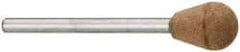 Cratex - 3/8" Head Diam x 1/2" Thickness, B112, Inverted Cone Radius End, Aluminum Oxide Mounted Point - Fine Grade, 120 Grit, 21,000 RPM - Americas Industrial Supply