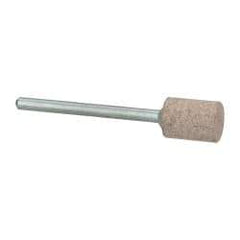 Cratex - 3/8" Head Diam x 1/2" Thickness, W176, Cylinder End, Aluminum Oxide Mounted Point - Medium Grade, 80 Grit, 21,000 RPM - Americas Industrial Supply