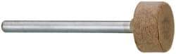 Cratex - 1/2" Head Diam x 1/4" Thickness, W183, Cylinder End, Aluminum Oxide Mounted Point - Fine Grade, 120 Grit, 22,500 RPM - Americas Industrial Supply