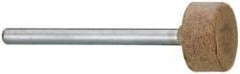 Cratex - 1/2" Head Diam x 1/4" Thickness, W183, Cylinder End, Aluminum Oxide Mounted Point - Fine Grade, 120 Grit, 22,500 RPM - Americas Industrial Supply