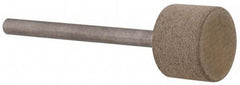 Cratex - 1/2" Head Diam x 3/8" Thickness, W184, Cylinder End, Aluminum Oxide Mounted Point - Fine Grade, 120 Grit, 19,500 RPM - Americas Industrial Supply