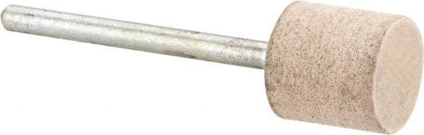 Cratex - 1/2" Head Diam x 1/2" Thickness, W185, Cylinder End, Aluminum Oxide Mounted Point - Fine Grade, 120 Grit, 16,870 RPM - Americas Industrial Supply