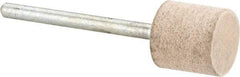 Cratex - 1/2" Head Diam x 1/2" Thickness, W185, Cylinder End, Aluminum Oxide Mounted Point - Fine Grade, 120 Grit, 16,870 RPM - Americas Industrial Supply