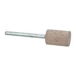 Cratex - 1/2" Head Diam x 3/4" Thickness, W186, Cylinder End, Aluminum Oxide Mounted Point - Medium Grade, 80 Grit, 12,750 RPM - Americas Industrial Supply