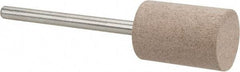 Cratex - 1/2" Head Diam x 3/4" Thickness, W186, Cylinder End, Aluminum Oxide Mounted Point - Fine Grade, 120 Grit, 12,750 RPM - Americas Industrial Supply