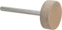 Cratex - 3/4" Head Diam x 1/4" Thickness, W201, Cylinder End, Aluminum Oxide Mounted Point - Medium Grade, 80 Grit, 17,400 RPM - Americas Industrial Supply