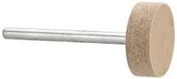 Cratex - 3/4" Head Diam x 1/4" Thickness, W201, Cylinder End, Aluminum Oxide Mounted Point - Fine Grade, 120 Grit, 17,400 RPM - Americas Industrial Supply