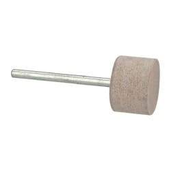 Cratex - 3/4" Head Diam x 1/2" Thickness, W203, Cylinder End, Aluminum Oxide Mounted Point - Fine Grade, 120 Grit, 15,750 RPM - Americas Industrial Supply