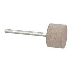 Cratex - 3/4" Head Diam x 1/2" Thickness, W203, Cylinder End, Aluminum Oxide Mounted Point - Fine Grade, 120 Grit, 15,750 RPM - Americas Industrial Supply