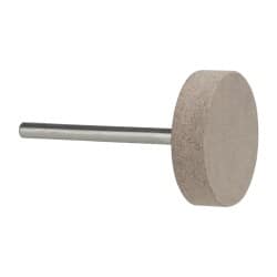 Cratex - 1" Head Diam x 1/4" Thickness, W216, Cylinder End, Aluminum Oxide Mounted Point - Medium Grade, 80 Grit, 12,750 RPM - Americas Industrial Supply