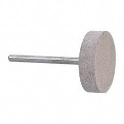 Cratex - 1" Head Diam x 1/4" Thickness, W216, Cylinder End, Aluminum Oxide Mounted Point - Fine Grade, 120 Grit, 12,750 RPM - Americas Industrial Supply