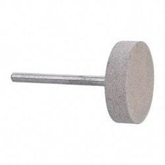 Cratex - 1" Head Diam x 1/4" Thickness, W216, Cylinder End, Aluminum Oxide Mounted Point - Fine Grade, 120 Grit, 12,750 RPM - Americas Industrial Supply