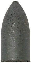 Cratex - 7/8" Max Diam x 1-3/4" Long, Cone, Rubberized Point - Very Fine Grade, Silicon Carbide, 1/4" Arbor Hole, Unmounted - Americas Industrial Supply